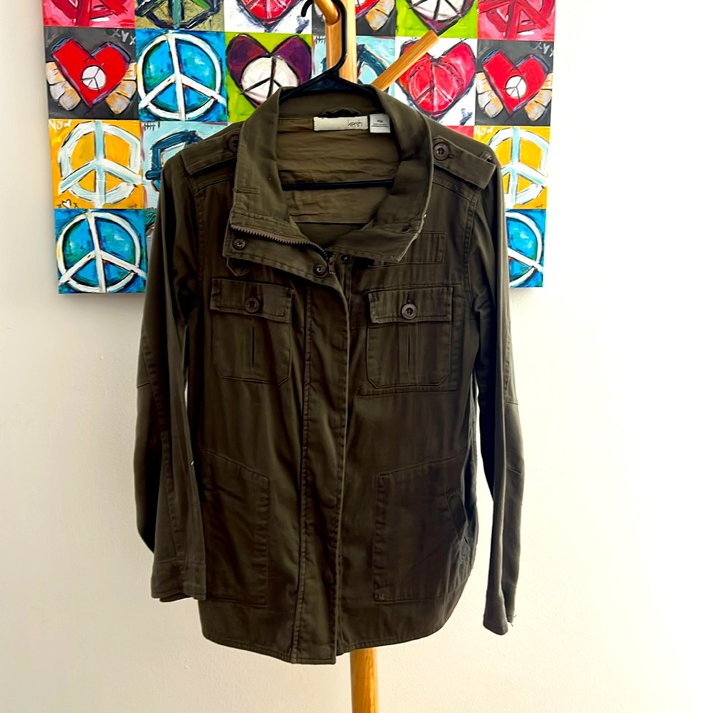 Kersh army green small cargo jacket